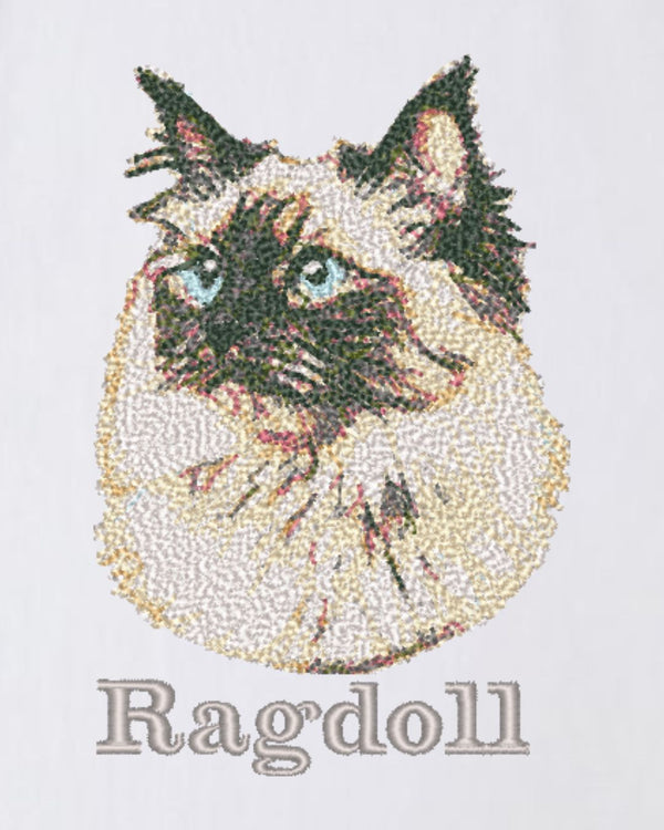 ラグドール フェイス&ロゴ 刺繍 Tシャツ