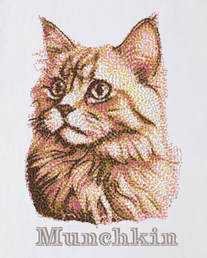 マンチカン フェイス&ロゴ 刺繍 Tシャツ