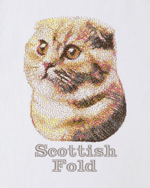 スコティッシュフォールド フェイス&ロゴ 刺繍 ロンＴ