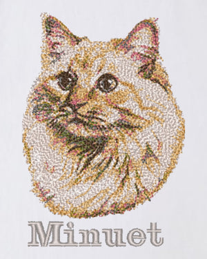 ミヌエット フェイス&ロゴ 刺繍 Tシャツ