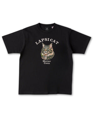 メインクーン ミディアム フェイス&サークルロゴ 刺繍 Tシャツ