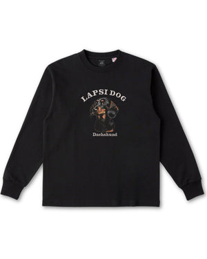 ダックスフンド ミディアム フェイス&サークルロゴ 刺繍 ロンT