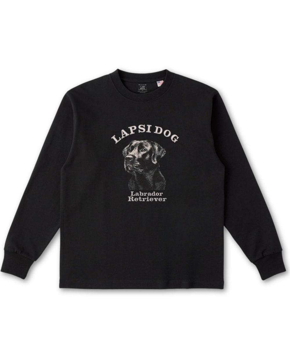 ラブラドールレトリバー ミディアム フェイス&サークルロゴ 刺繍 ロンT
