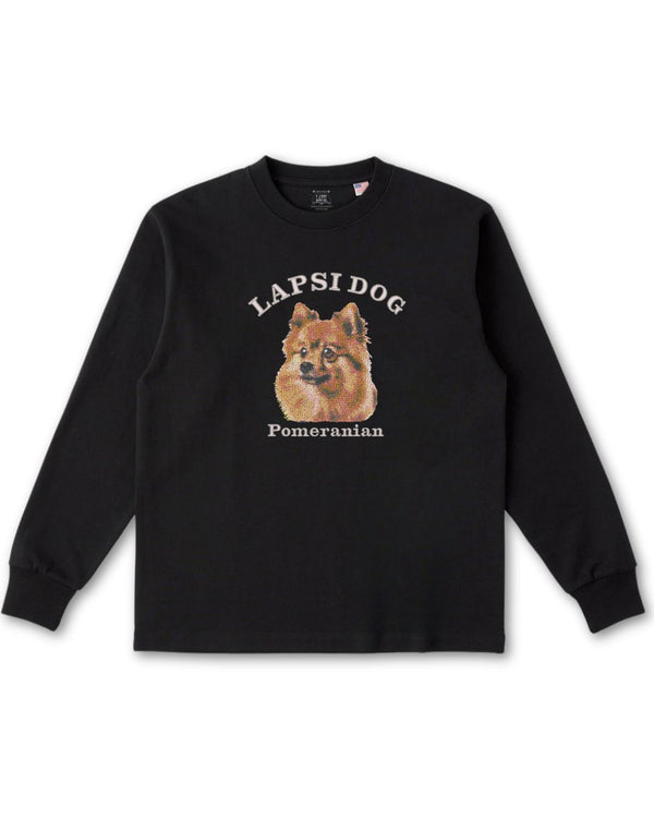 ポメラニアン ミディアム フェイス&サークルロゴ 刺繍 ロンT