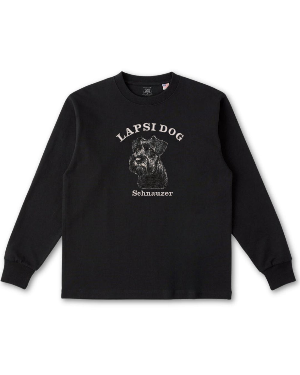 シュナウザー ミディアム フェイス&サークルロゴ 刺繍 ロンT