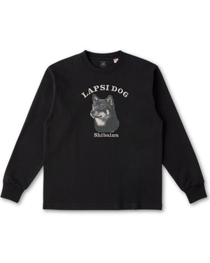 柴犬 ミディアム フェイス&サークルロゴ 刺繍 ロンT