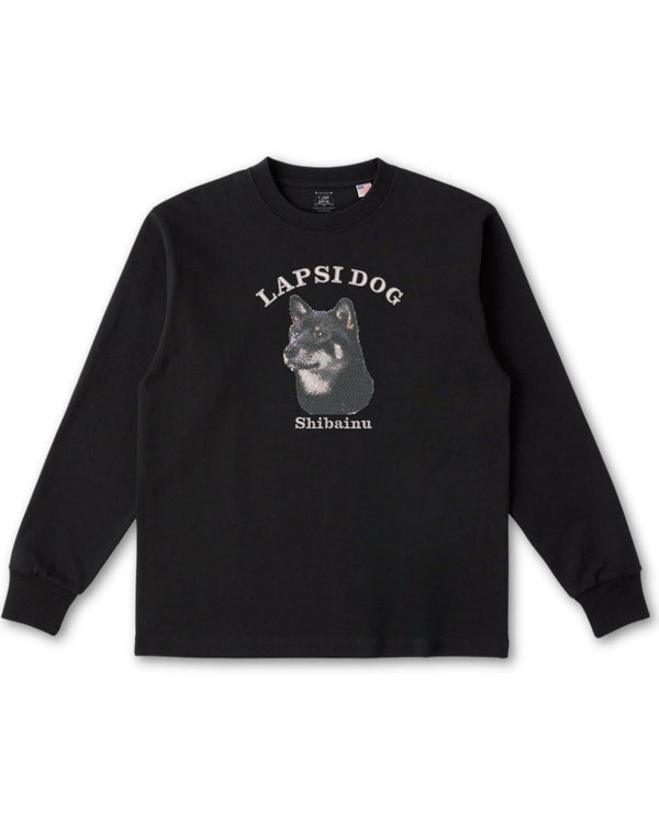 柴犬 ミディアム フェイス&サークルロゴ 刺繍 ロンT