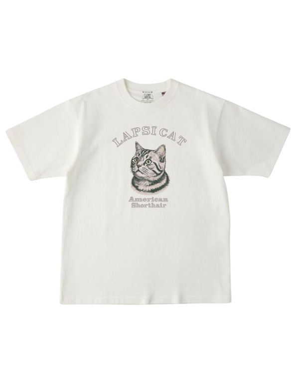 アメリカンショートヘア ミディアム フェイス&サークルロゴ 刺繍 Tシャツ