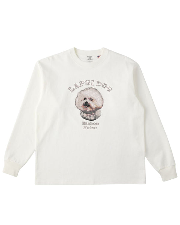 ビションフリーゼ ミディアム フェイス&サークルロゴ 刺繍 ロンT