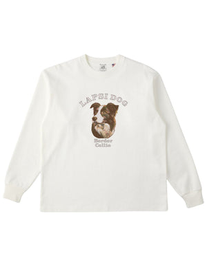 ボーダーコリー ミディアム フェイス&サークルロゴ 刺繍 ロンT