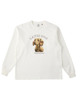 ダックスフンド ミディアム フェイス&サークルロゴ 刺繍 ロンT