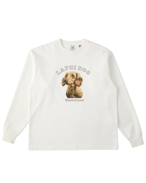 ダックスフンド ミディアム フェイス&サークルロゴ 刺繍 ロンT