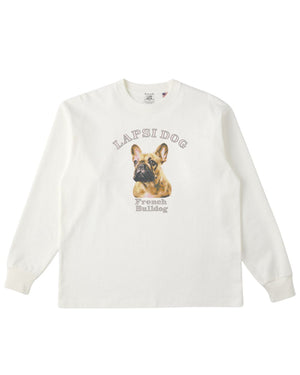 フレンチブルドッグ ミディアム フェイス&サークルロゴ 刺繍 ロンT
