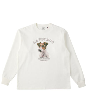 ジャックラッセルテリア ミディアム フェイス&サークルロゴ 刺繍 ロンT