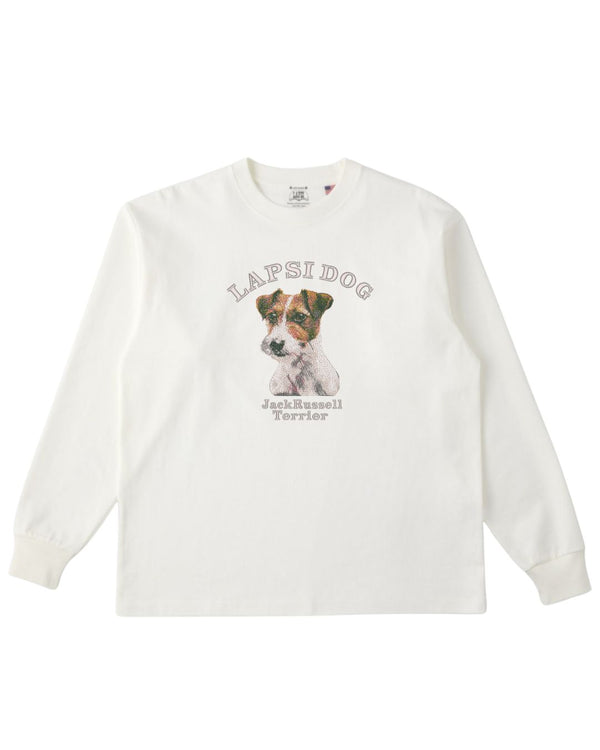 ジャックラッセルテリア ミディアム フェイス&サークルロゴ 刺繍 ロンT