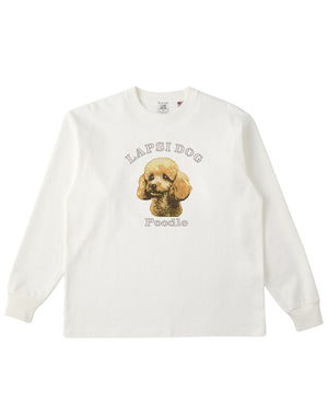 プードル ミディアム フェイス&サークルロゴ 刺繍 ロンT