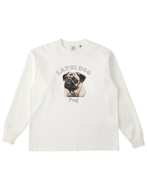 パグ ミディアム フェイス&サークルロゴ 刺繍 ロンT