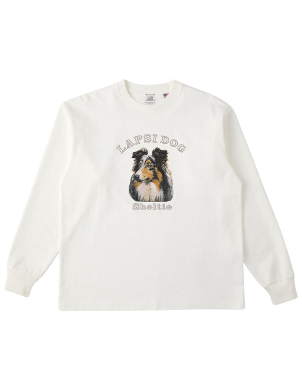 シェットランドシープドッグ ミディアム フェイス&サークルロゴ 刺繍 ロンT