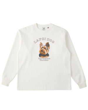 ヨークシャテリア ミディアム フェイス&サークルロゴ 刺繍 ロンT
