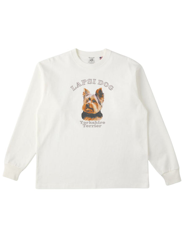 ヨークシャテリア ミディアム フェイス&サークルロゴ 刺繍 ロンT