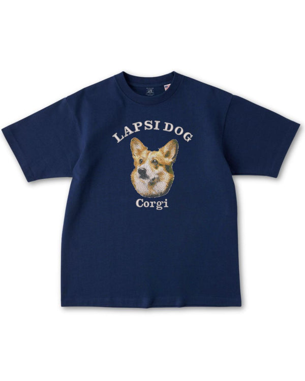 コーギー ミディアム フェイス&サークルロゴ 刺繍 Tシャツ