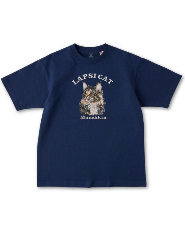 マンチカン ミディアム フェイス&サークルロゴ 刺繍 Tシャツ