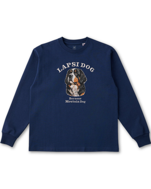 バーニーズマウンテンドッグ ミディアム フェイス&サークルロゴ 刺繍 ロンT