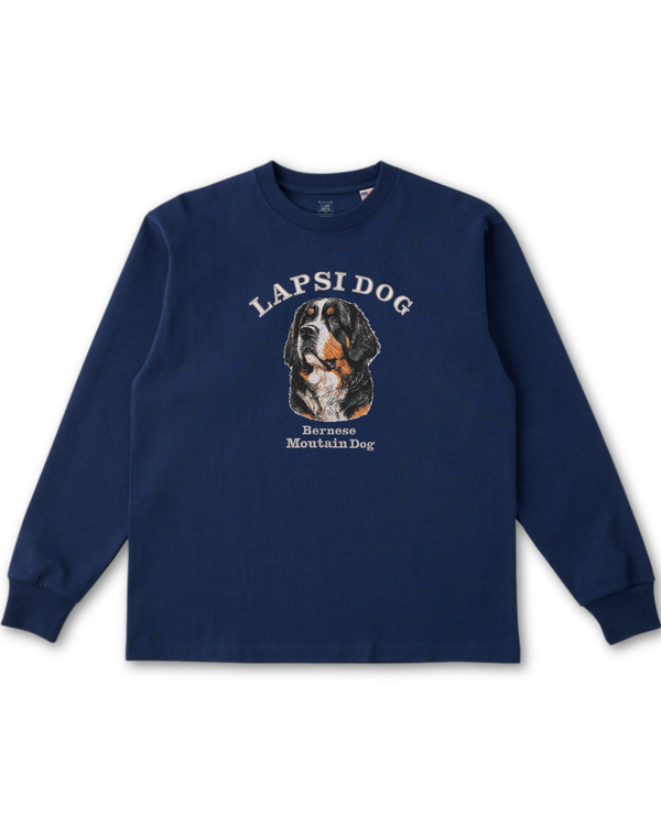 バーニーズマウンテンドッグ ミディアム フェイス&サークルロゴ 刺繍 ロンT