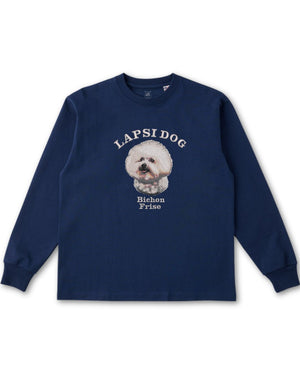 ビションフリーゼ ミディアム フェイス&サークルロゴ 刺繍 ロンT