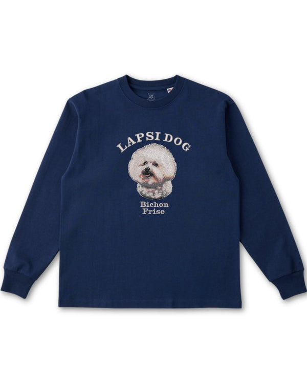 ビションフリーゼ ミディアム フェイス&サークルロゴ 刺繍 ロンT