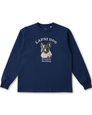 フレンチブルドッグ ミディアム フェイス&サークルロゴ 刺繍 ロンT