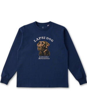 ラブラドールレトリバー ミディアム フェイス&サークルロゴ 刺繍 ロンT