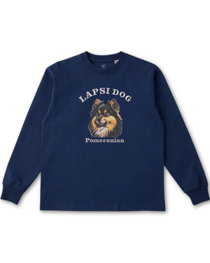 ポメラニアン ミディアム フェイス&サークルロゴ 刺繍 ロンT