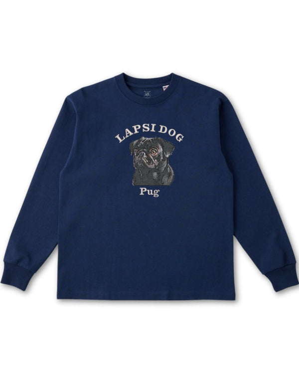 パグ ミディアム フェイス&サークルロゴ 刺繍 ロンT