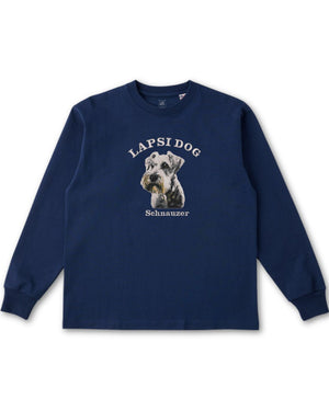 シュナウザー ミディアム フェイス&サークルロゴ 刺繍 ロンT