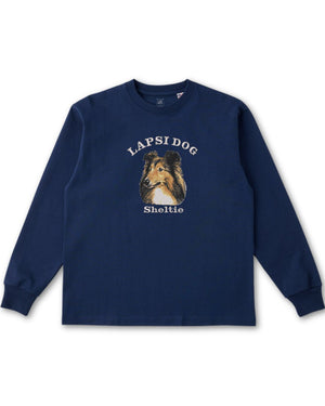 シェットランドシープドッグ ミディアム フェイス&サークルロゴ 刺繍 ロンT