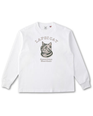 アメリカンショートヘア ミディアム フェイス&サークルロゴ 刺繍 ロンＴ