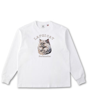 ペルシャ猫 ミディアム フェイス&サークルロゴ 刺繍 ロンＴ