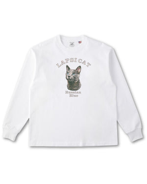 ロシアンブルー ミディアム フェイス&サークルロゴ 刺繍 ロンＴ