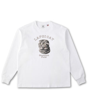 スコティッシュフォールド ミディアム フェイス&サークルロゴ 刺繍 ロンＴ