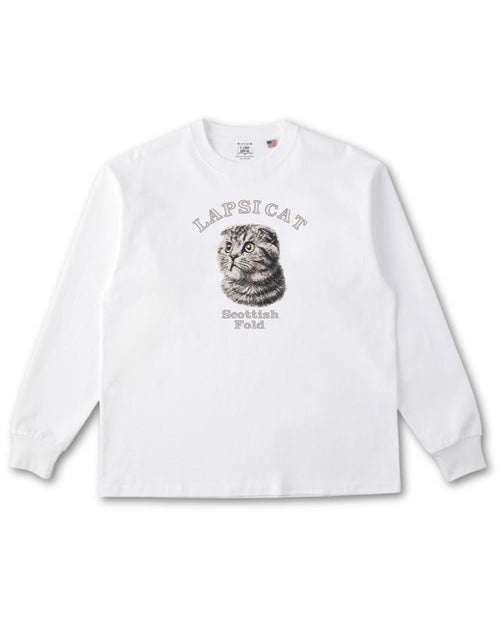 スコティッシュフォールド ミディアム フェイス&サークルロゴ 刺繍 ロンＴ
