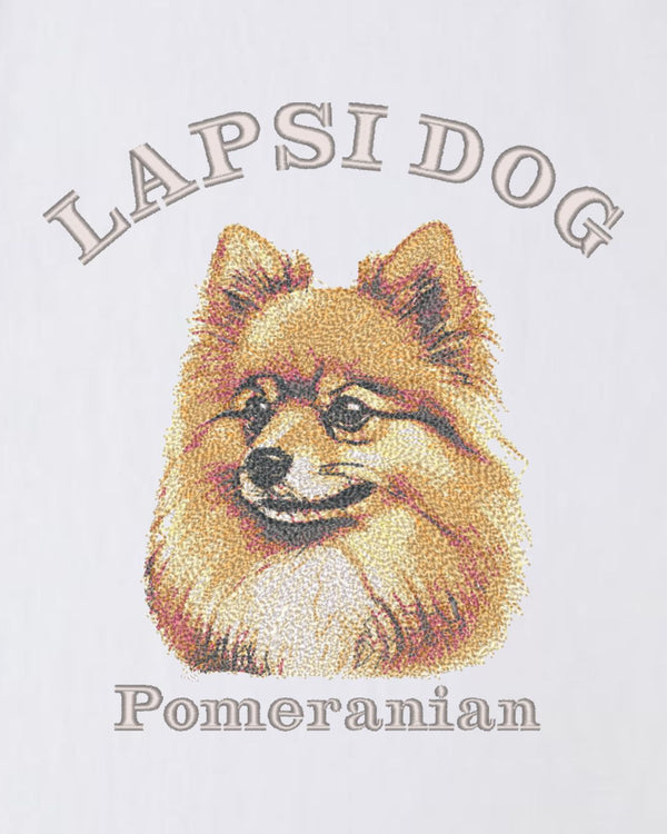 ポメラニアン ミディアム フェイス&サークルロゴ 刺繍 ロンT
