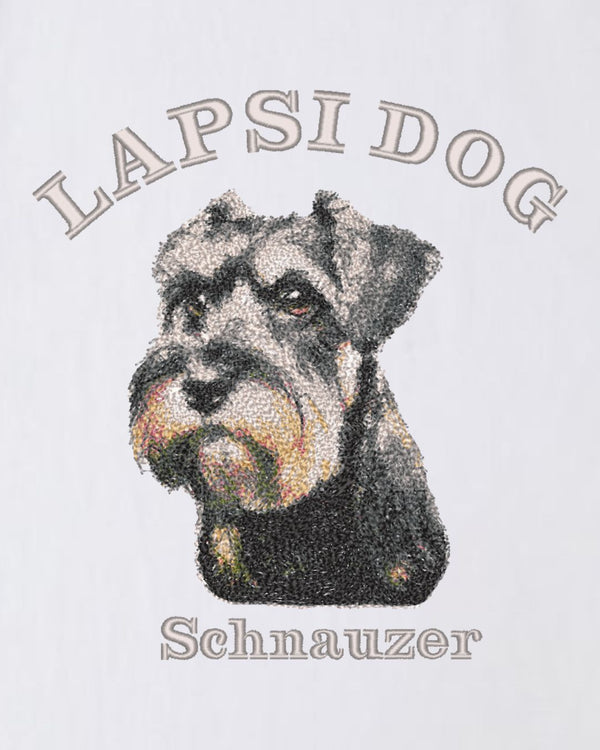 シュナウザー ミディアム フェイス&サークルロゴ 刺繍 ロンT