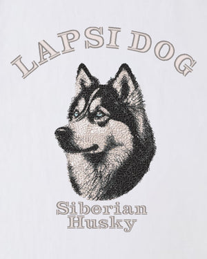 シベリアンハスキー ミディアム フェイス&サークルロゴ 刺繍 ロンT