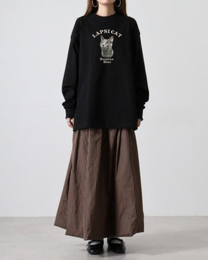 スコティッシュフォールド ミディアム フェイス&サークルロゴ 刺繍 ロンＴ