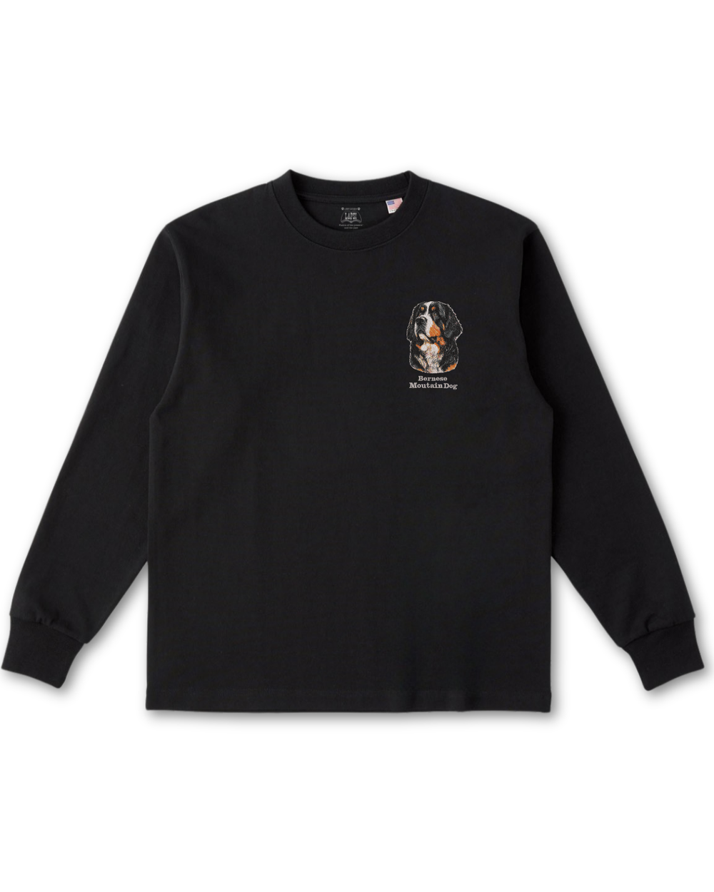 バーニーズマウンテンドッグ フェイス&ロゴ 刺繍 ロンT