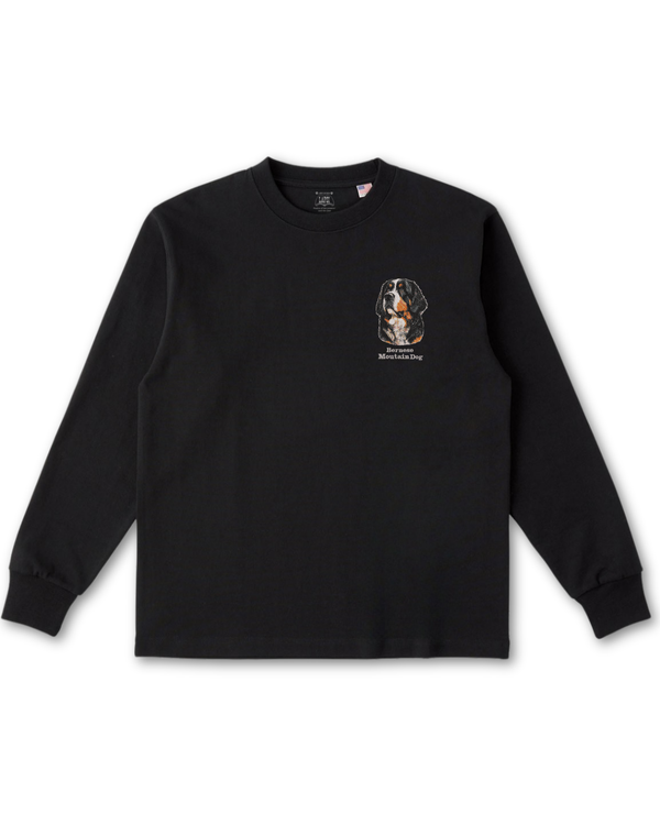 バーニーズマウンテンドッグ フェイス&ロゴ 刺繍 ロンT