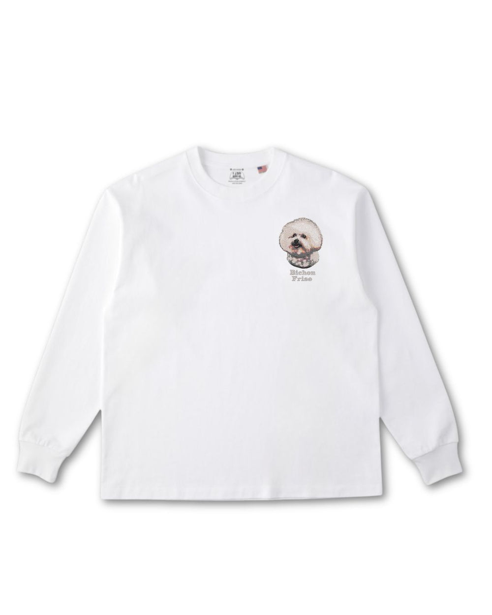 ビションフリーゼフェイス&ロゴ 刺繍 ロンT