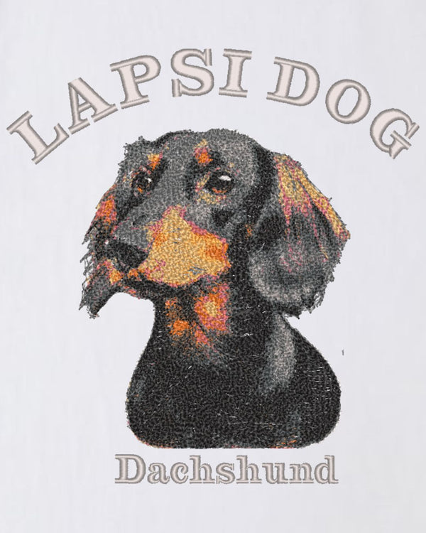 ダックスフンド ミディアム フェイス&サークルロゴ 刺繍 ロンT