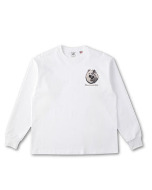 サモエド フェイス&ロゴ 刺繍 ロンT